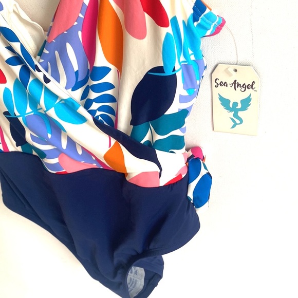 (B52) Sea Angel Floral One Piece bathing suit, Size Medium, NWT - Picture 7 of 15